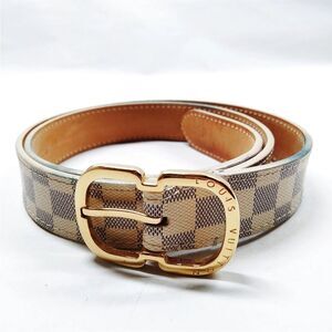 Louis Vuitton Azure Damier Canvas LV Mini Tresor Belt Size 75/30 Auth